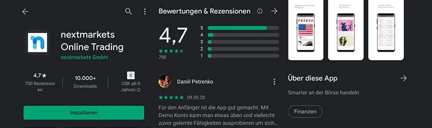nextmarkets mobile app